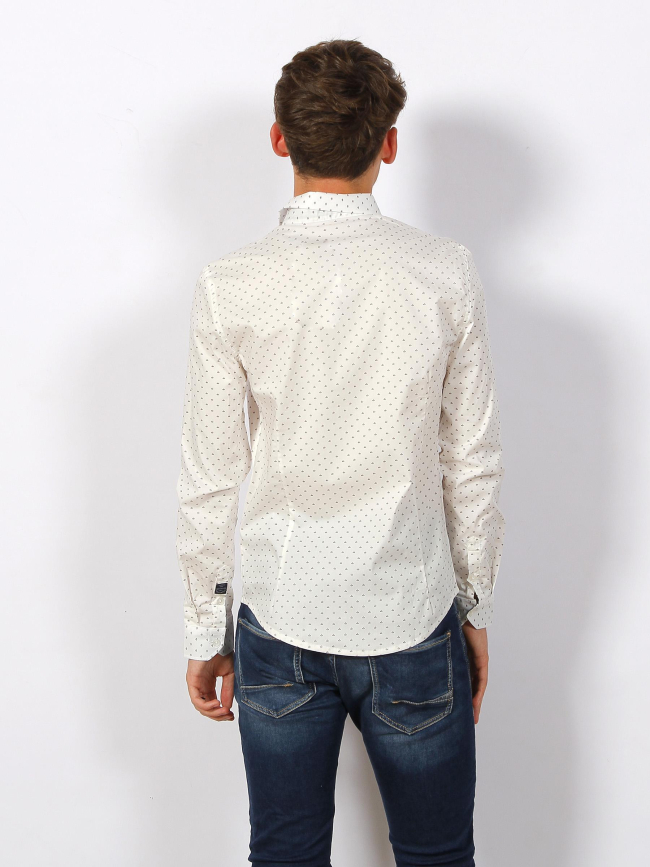 Chemise manches longues logo brodé blanc homme - Sunvalley