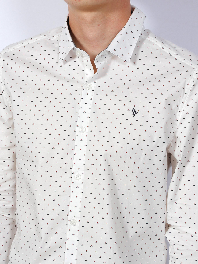 Chemise manches longues logo brodé blanc homme - Sunvalley