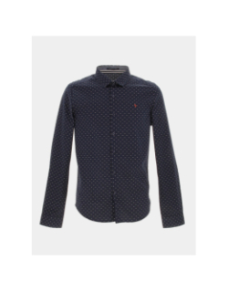 Chemise manches longues logo brodé bleu homme - Sunvalley