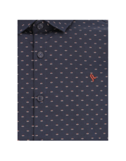 Chemise manches longues logo brodé bleu homme - Sunvalley