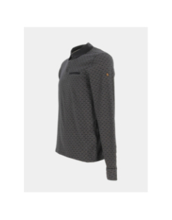 Polo manches longues poche cousue noir homme - Sunvalley