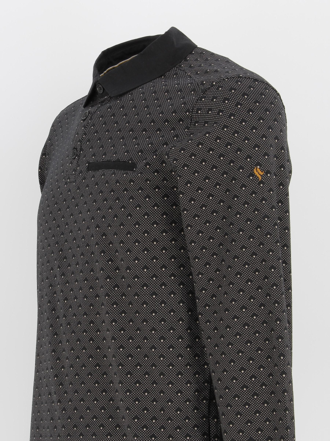 Polo manches longues poche cousue noir homme - Sunvalley