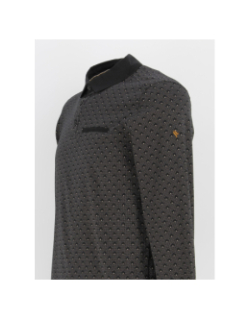 Polo manches longues poche cousue noir homme - Sunvalley