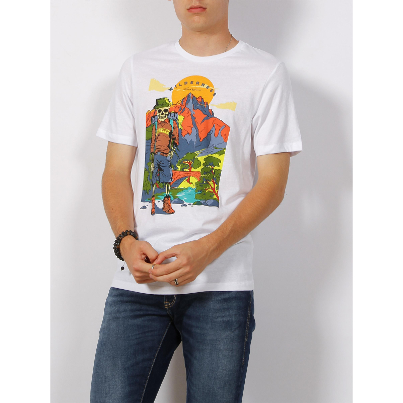 T-shirt hiker aventure squelette blanc enfant - Jack & Jones