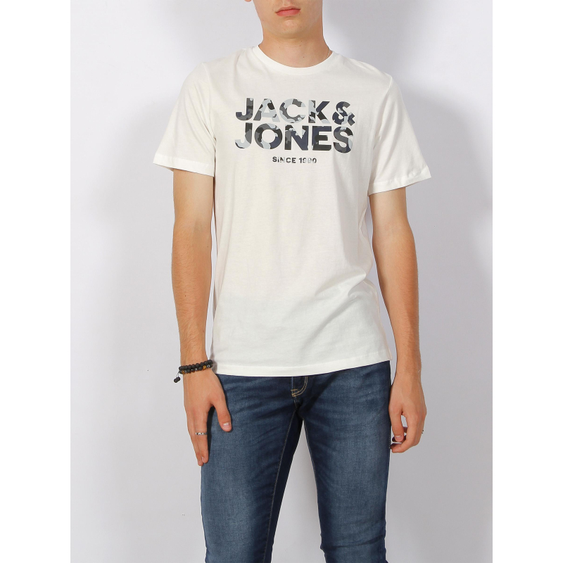 T-shirt james logo camouflage blanc enfant - Jack & Jones