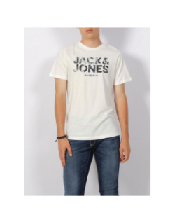 T-shirt james logo camouflage blanc enfant - Jack & Jones