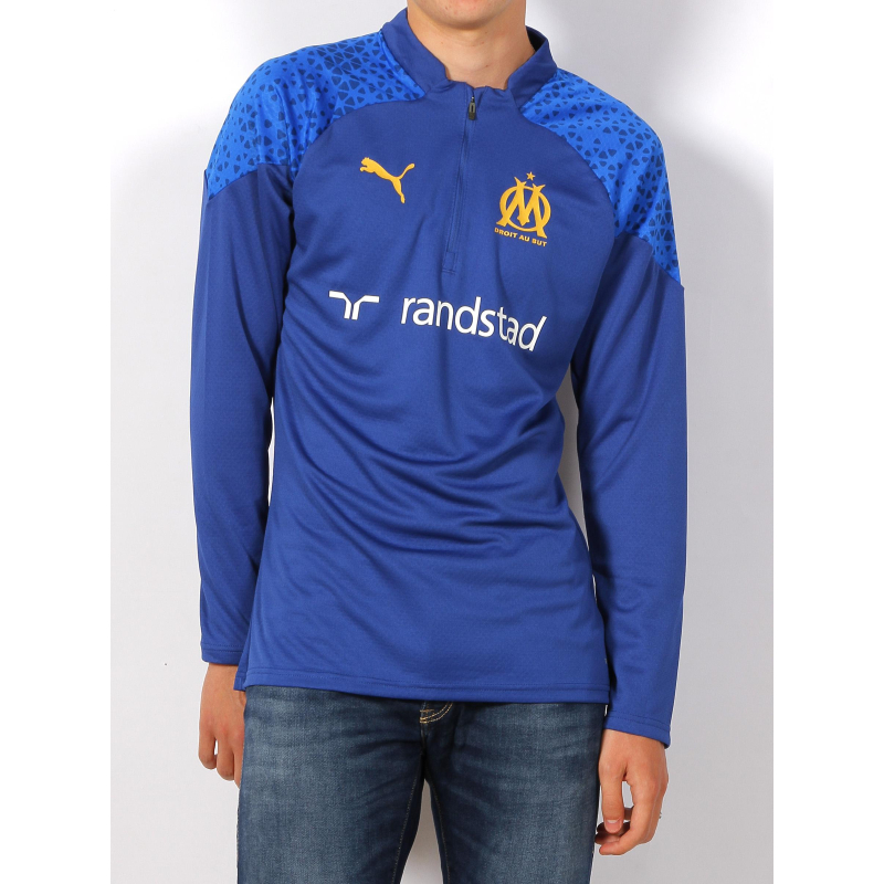 Sweat de football OM 1/4 zip or bleu - Puma