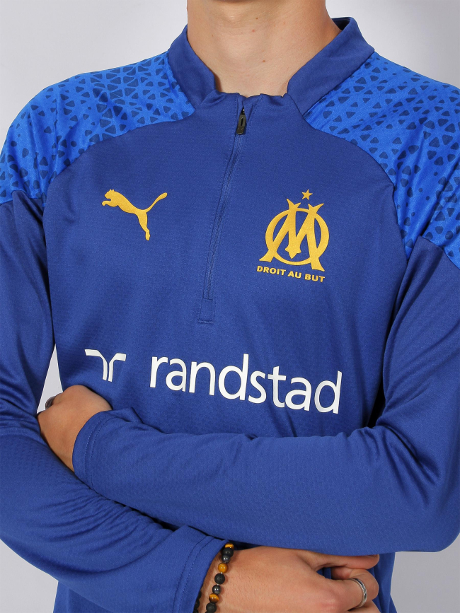 Sweat de football OM 1/4 zip or bleu - Puma