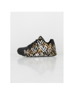 Baskets uno metallic love X JGoldcrown noir femme - Skechers