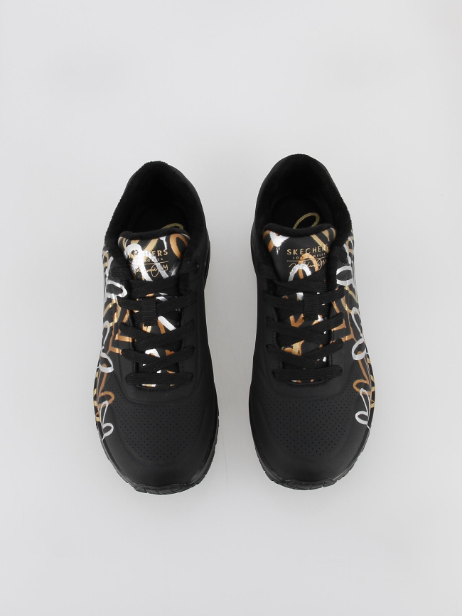 Baskets uno metallic love X JGoldcrown noir femme - Skechers