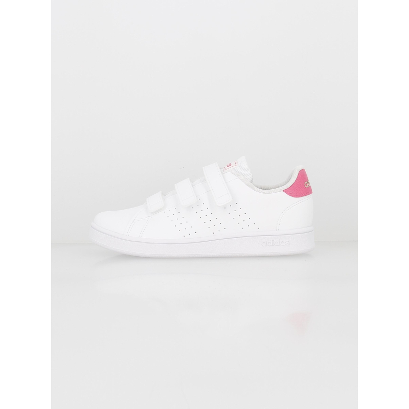 Baskets basses à scratch advantage rose blanc enfant - Adidas