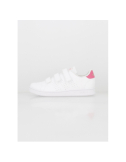 Baskets basses à scratch advantage rose blanc enfant - Adidas