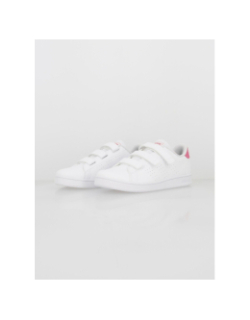 Baskets basses à scratch advantage rose blanc enfant - Adidas