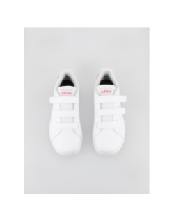 Baskets basses à scratch advantage rose blanc enfant - Adidas