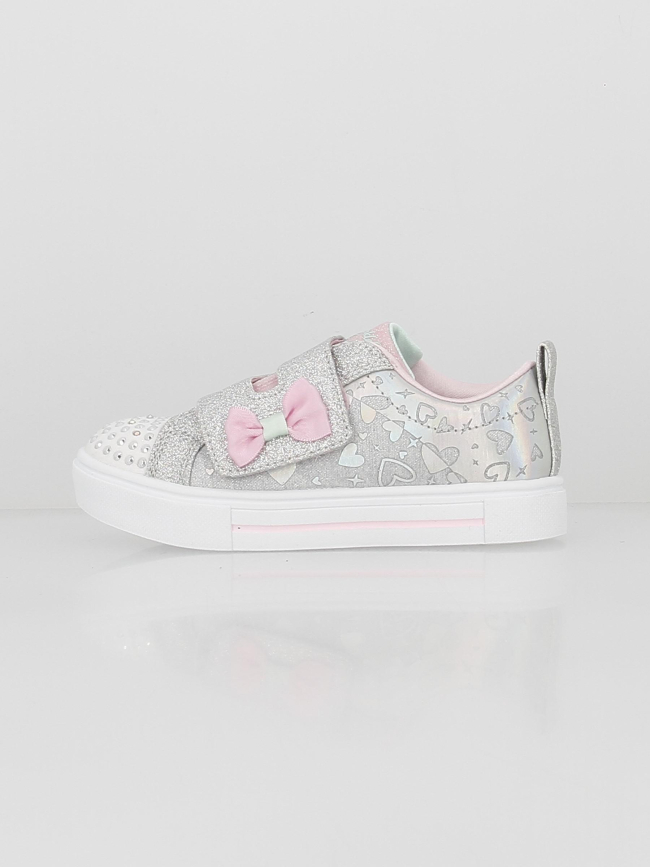 Baskets à paillettes lumineuse argenté enfant - Skechers