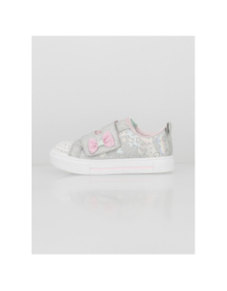 Baskets à paillettes lumineuse argenté enfant - Skechers
