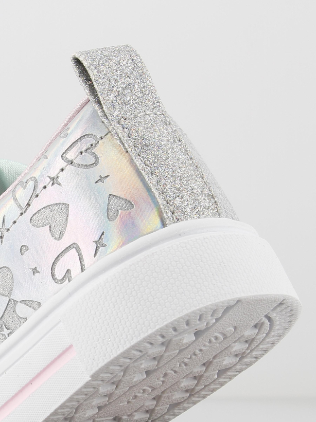 Baskets à paillettes lumineuse argenté enfant - Skechers