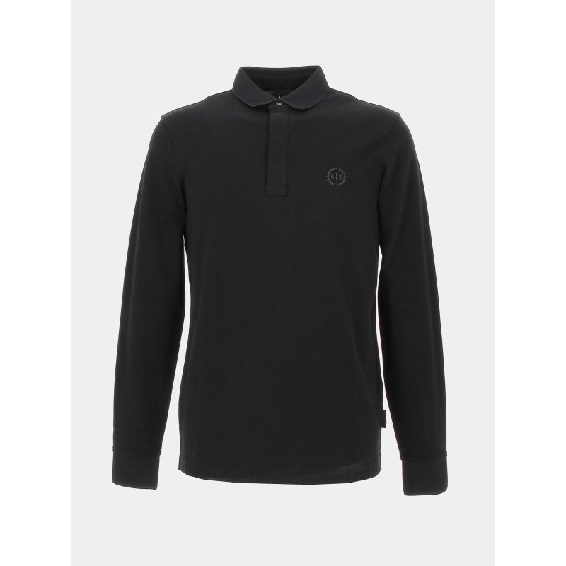 Polo manche longue noir homme - Armani Exchange