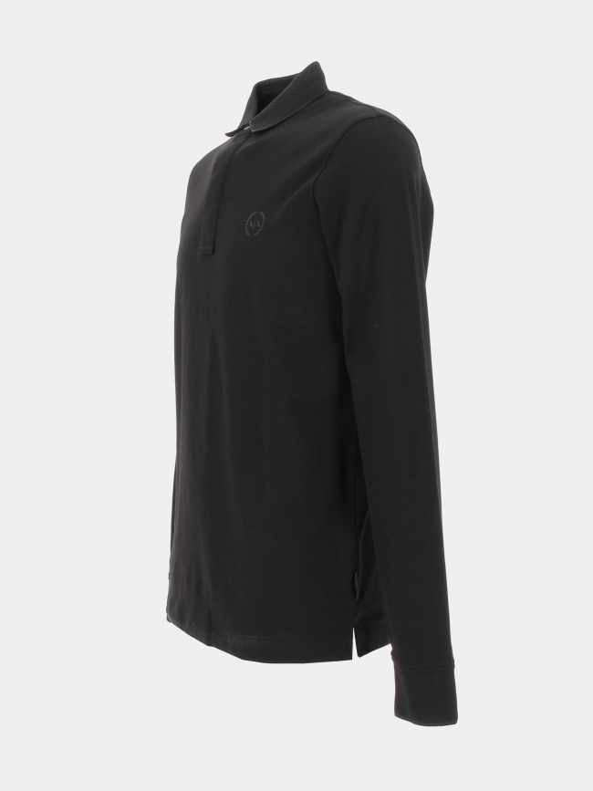 Polo manche longue noir homme - Armani Exchange
