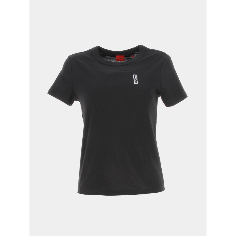 T-shirt classic logo imprimé colorié noir femme - Hugo