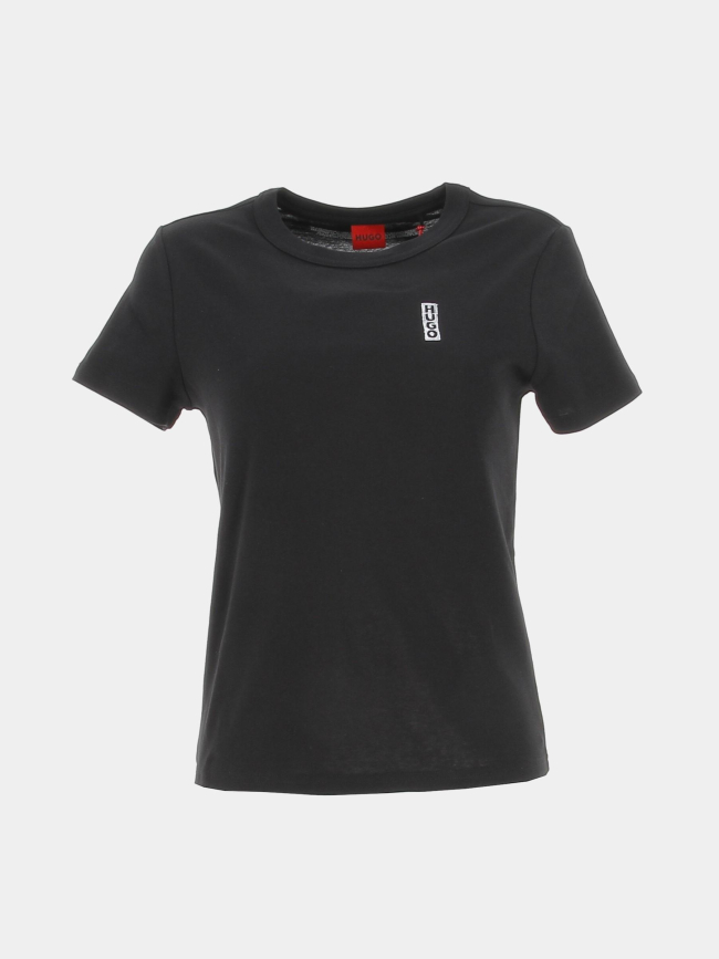 T-shirt classic logo imprimé colorié noir femme - Hugo