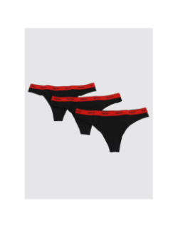 Pack de 3 strings stripe rouge noir femme - Hugo