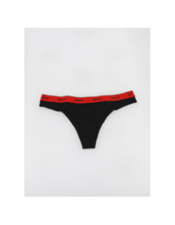 Pack de 3 strings stripe rouge noir femme - Hugo