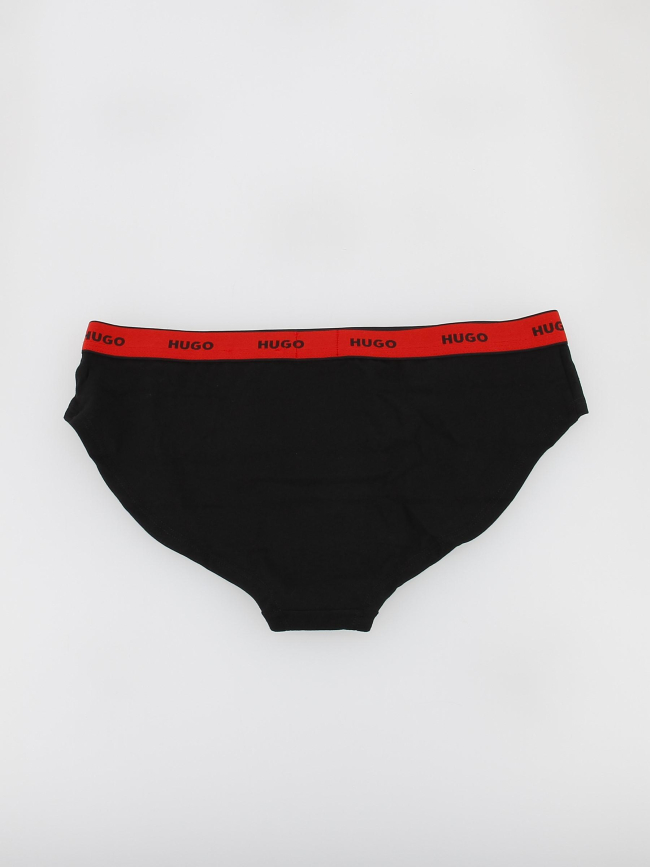 Pack de 3 slips stripe rouge noir femme - Hugo