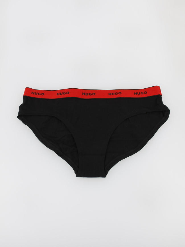 Pack de 3 slips stripe rouge noir femme - Hugo