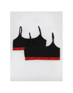 Pack de 2 brassières stripe rouge noir femme - Hugo