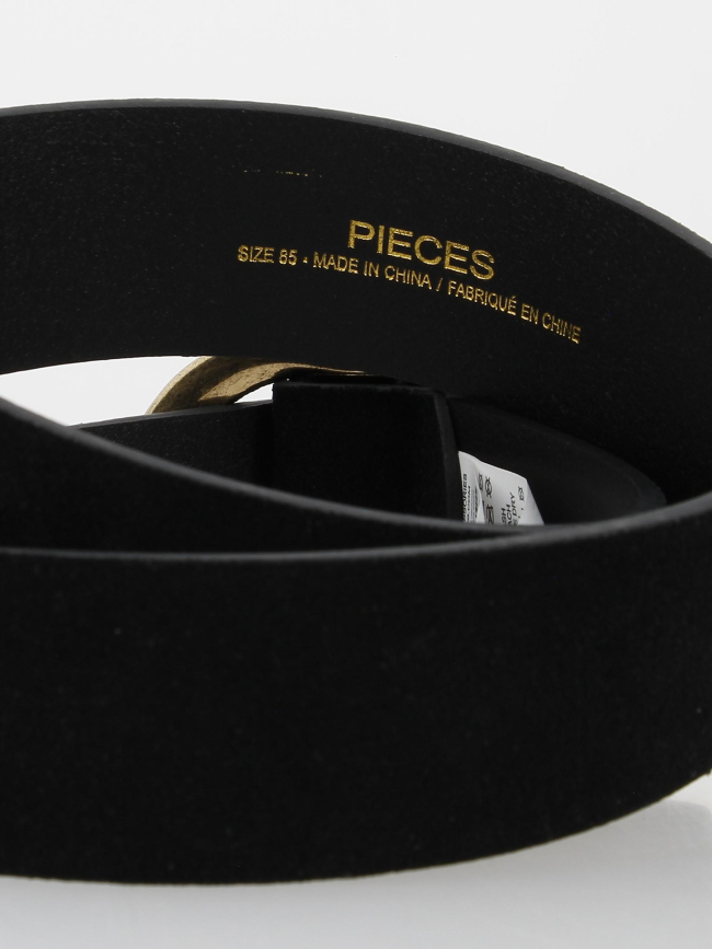 Ceinture nikka en daim de vache noir femme - Pieces