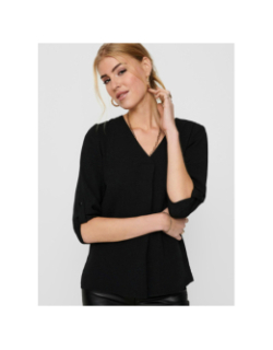 Blouse divya manches 3/4 top noir femme - Jacqueline de Yong