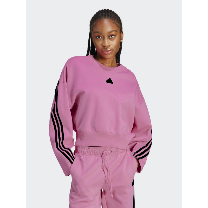 Sweat fi 3s coupe ample noir rose femme Adidas Sports