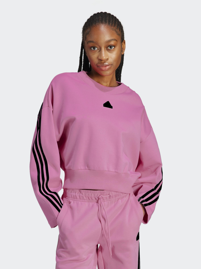 Sweat fi 3s coupe ample noir rose femme - Adidas