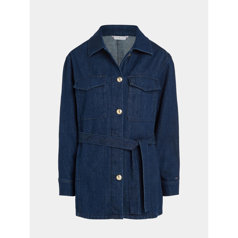 Veste denim belted jacket bleu marine femme - Tommy Hilfiger