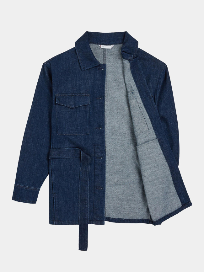 Veste denim belted jacket bleu marine femme - Tommy Hilfiger