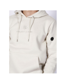 Sweat à poches logo brodé beige homme - Project X Paris