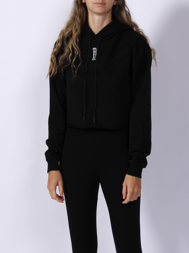Sweat à capuche dephana cropped noir femme - Hugo