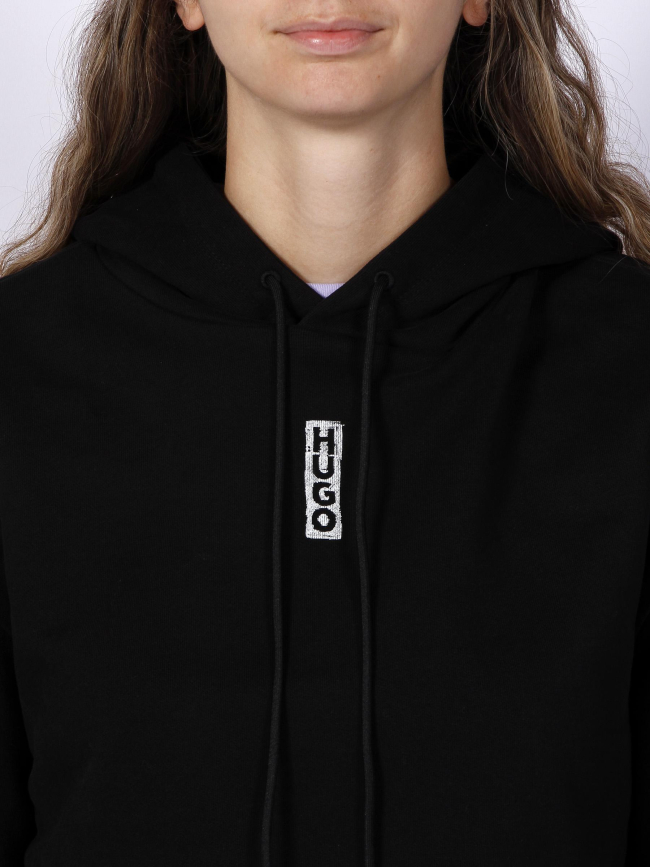 Sweat à capuche dephana cropped noir femme - Hugo