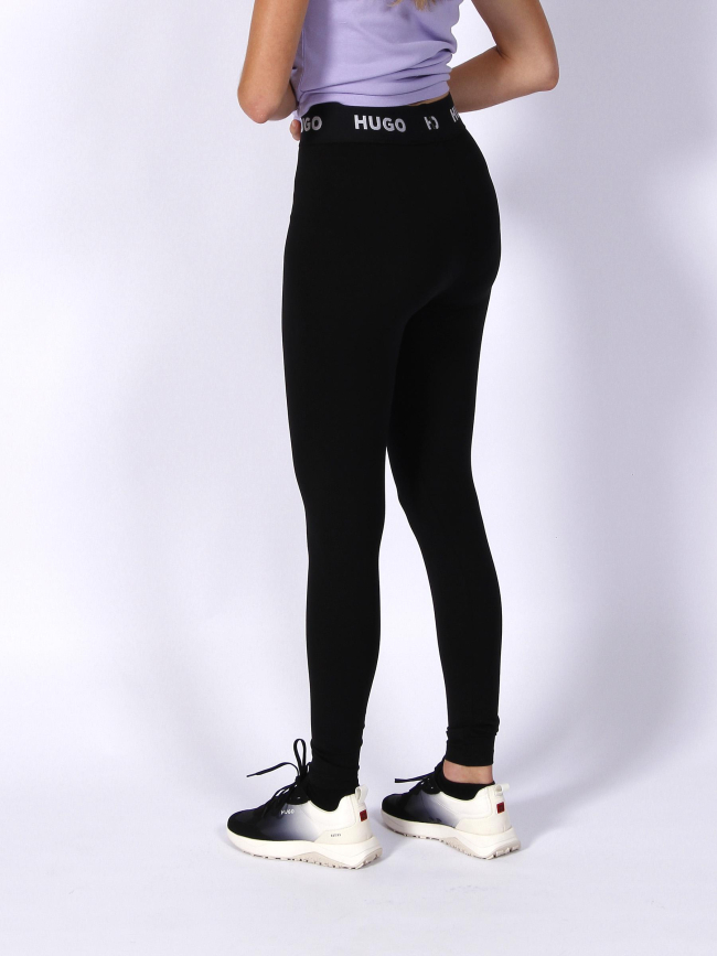 Legging easy logos brodés sur l'élastique noir femme - Hugo