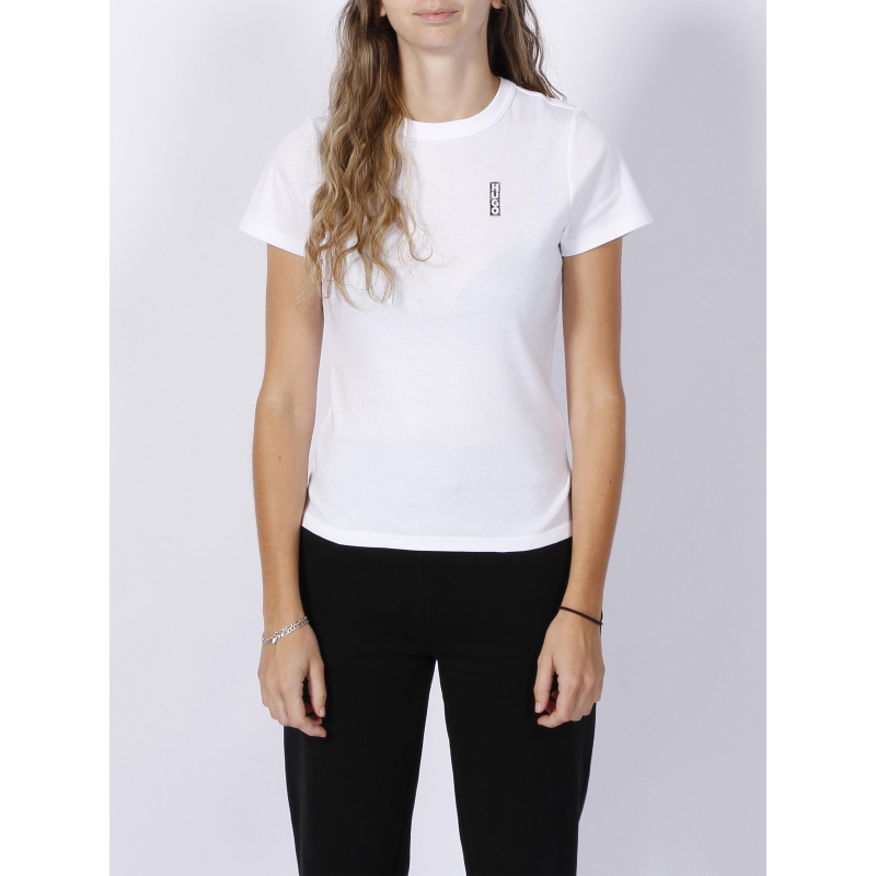 T-shirt classic logo colorié imprimé blanc femme - Hugo