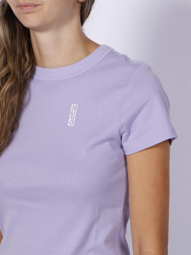 T-shirt classic logo colorié imprimé violet femme - Hugo