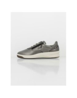 Baskets en cuir tennis zip gris métallisé femme - Tbs