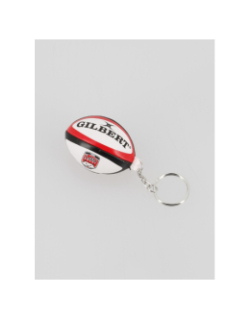 Porte-clés mini ballon rugby lyon rouge/blanc - Gilbert