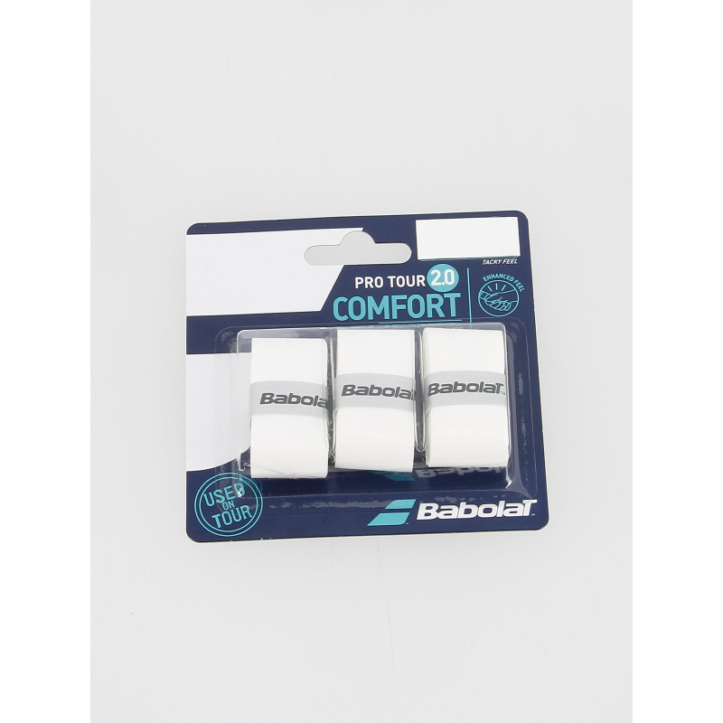 Lot de 3 surgrips pro tour 2.0 blanc - Babolat