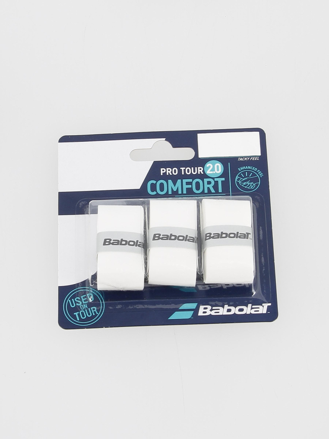 Lot de 3 surgrips pro tour 2.0 blanc - Babolat