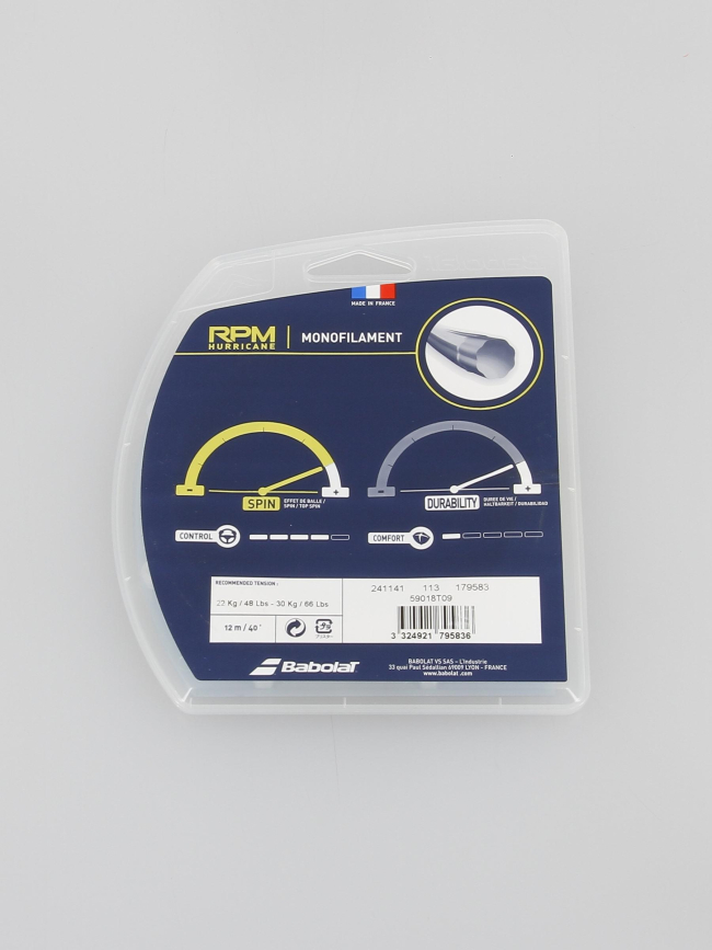 Cordage tennis monofilament rpm hurricane 12m jaune - Babolat