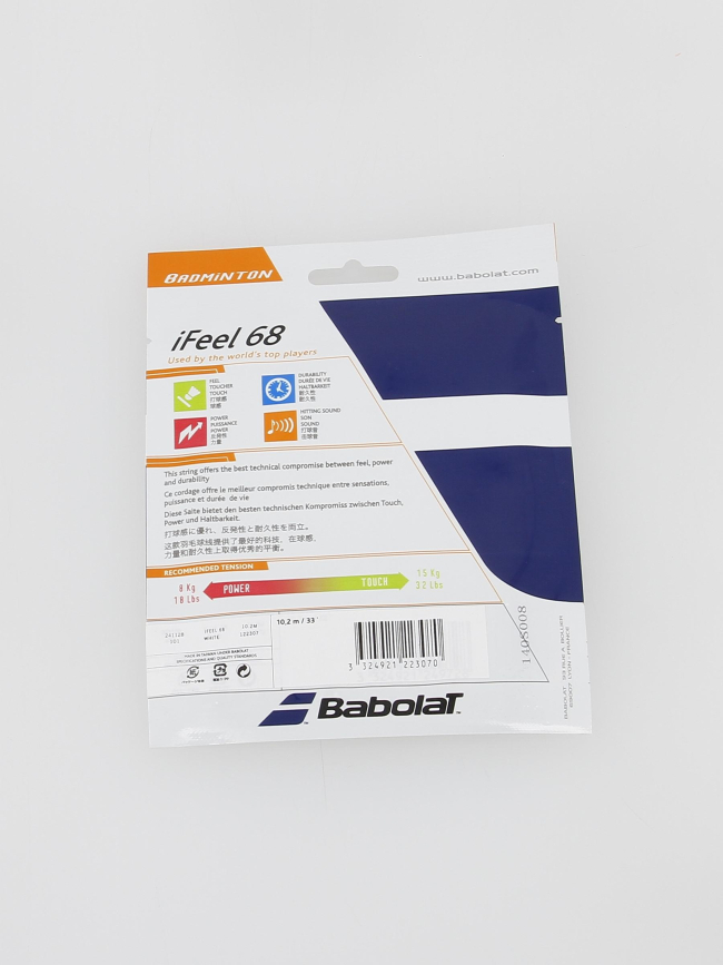 Cordage de badminton IFeel 68 10.2m blanc - Babolat