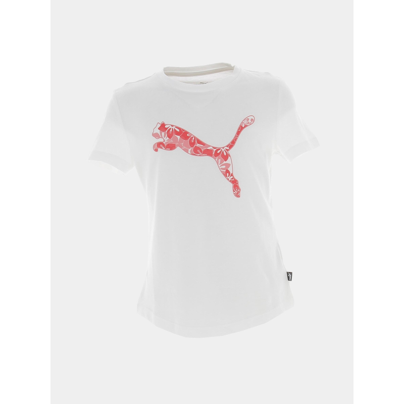 T-shirt essential graphic logo floral blanc fille - Puma