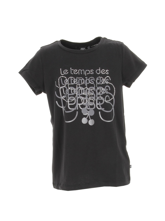 T-shirt corinagi strass noir fille - Le Temps Des Cerises